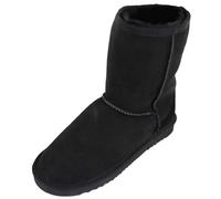 SNUGRUGS Womens Double Faced Sheepskin Mid Calf Short Outdoor Boot - Black - UK 7 / EU 40