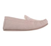 SNUGRUGS Women's Easy Slip On Suede Berber Fleecer Winter Moccasin Slippers in Stone | Size: 4 SNUGRUGS Stone 4