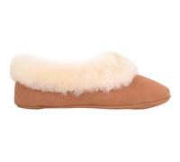 SNUGRUGS Women's Eleanor, Sheepskin Ballerina Slipper with Suede Sole in Tan | Size: 6 SNUGRUGS Tan 6