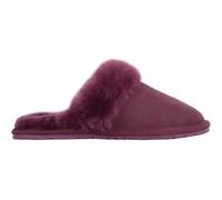 SNUGRUGS Women's Elsie, Open Back Sheepskin Mule Slipper with Cuff in Plum | Size: 3 SNUGRUGS Plum 3
