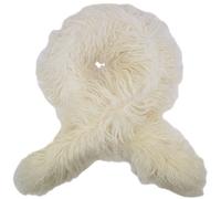 SNUGRUGS Womens Extra Long Genuine Curly Mongolian Sheepskin Scarf/Boa - Ivory