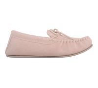 SNUGRUGS Women's Grace, Suede Moccasins with Floral Cotton Inner & Rubber Sole in Beige | Size: 6 SNUGRUGS Beige 6