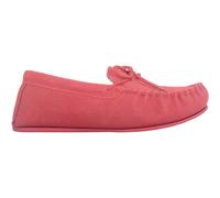 SNUGRUGS Women's Grace, Suede Moccasins with Floral Cotton Inner & Rubber Sole in Crimson | Size: 3 SNUGRUGS Crimson 3