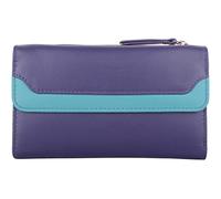 SNUGRUGS Womens Leather Tri Fold Two Toned Magnetic Flap Purse Wallet - Purple