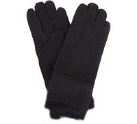 SNUGRUGS Womens Luxury Genuine Sheepskin Cosy Cold Winter Gloves with Toscana Sheep Fur - Black - Extra Large (8")
