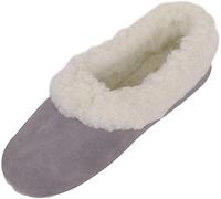 SNUGRUGS Women's Melissa Low-Top Wool Ballerina Slippers, Pastel Grey 3 UK / 36 EU