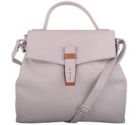 SNUGRUGS Womens Premium Soft Genuine Leather Top Handle Cross Body Shoulder Handbag - Ivory/Tan