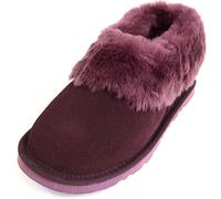 SNUGRUGS, Womens Sheepskin Boot Slipper with Thick Sheepskin Cuff - Plum - UK 4 / EU 37