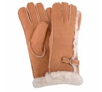SNUGRUGS Womens Sheepskin Glove with Wool Out and Buckle Detailing - Tan - Extra Large