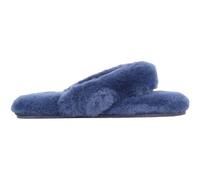 SNUGRUGS Women's Sheepskin Slip On Toe Post Flip Flop Slider Slippers in Navy | Size: 6 SNUGRUGS Navy 6