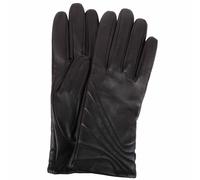 SNUGRUGS Women's Smooth Genuine Leather Glove with Stitch & Button Detail in Black | Size: Large SNUGRUGS Black L