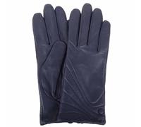SNUGRUGS Women's Smooth Genuine Leather Glove with Stitch & Button Detail in Navy | Size: Large SNUGRUGS Navy L