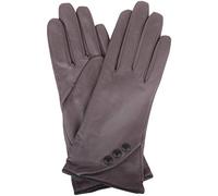 SNUGRUGS Womens Soft Leather Stylish Winter Glove/Gloves with Button Design - Grey - Small (6.5")