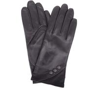 SNUGRUGS Women's Soft Leather Stylish Winter Glove / Gloves with Button Design in Black | Size: Small SNUGRUGS Black S