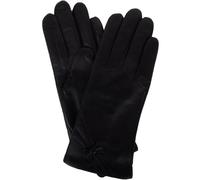 SNUGRUGS Womens Soft Leather Warm Glove with Stich and Bow Design - Black - Large (7.5")