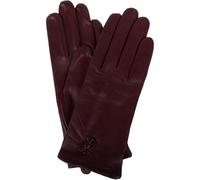 SNUGRUGS Womens Soft Leather Warm Glove with Stich and Bow Design - Ox Blood - Large (7.5")