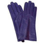SNUGRUGS Women's Soft Leather Warm Gloves with Colour Panel Detailing in Purple | Size: Medium SNUGRUGS Purple M