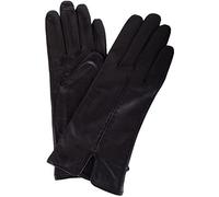 SNUGRUGS Womens Soft Leather Winter Glove with Single Point Stitch Detail - Black - Medium (7")