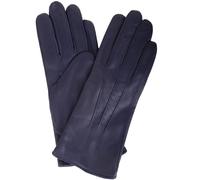 SNUGRUGS Women's Soft Leather Winter Glove with Three Point Stitch Detail in Navy | Size: Large SNUGRUGS Navy L