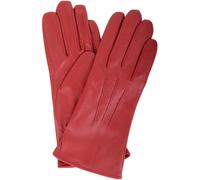 SNUGRUGS Women's Soft Leather Winter Glove with Three Point Stitch Detail in Red | Size: Medium SNUGRUGS Red M