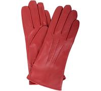 SNUGRUGS Womens Soft Leather Winter Glove with Three Point Stitch Detail - Red - Small (6.5")