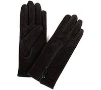 SNUGRUGS Womens Soft Suede Gloves with Leather Piping and Button Detailing - Brown - Extra Large (8")