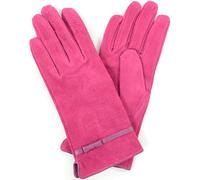 SNUGRUGS Womens Soft Suede Gloves with Leather Trim and Bow Design - Fuchsia - Extra Large (8")