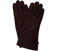 SNUGRUGS Womens Soft Suede Winter Glove with Square Detailing - Brown - Small (6.5")