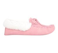 SNUGRUGS Women's Sophia, Wool Moccasin with Cuff & Suede Sole in Pink | Size: 5 SNUGRUGS Pink 5