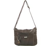 SNUGRUGS Womens Super Soft Nappa Leather Shoulder Bag/Handbag with Two Main Zipped Compartments - Brown