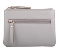 SNUGRUGS Womens Three Pockets Genuine Leather Coin Purse, Grey