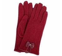 SNUGRUGS Womens Warm Wool Gloves with Bow Detailing - Wine