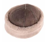 SNUGRUGS Women's Womens Genuine Double Faced Sheepskin Hat with Sheepskin Trim in Light Brown | Size: Large SNUGRUGS Light Brown L