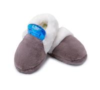 SnugToes Heated Slippers for Women - Indoor Plush with 2 Removable Microwavable Heatpads, Mocha Size 3 UK