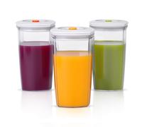 SNUGTOPIA Vacuum Seal Juice Cups, Portable Leak Proof Drinking Storage Containers for Juice, Milk, Boba, Smoothie, Tea, Kombucha, 750ml (750mlx3)