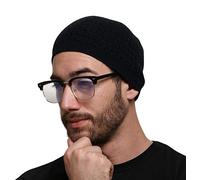 SnugZero Single Layer Unisex Skull Beanie Cap Crochet Cooling Sleep Chemo Caps with Zigzag and Ribbed Patterns, Zigzag - Black, One size