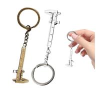 SnugZest 2 PCS Mini Tool Keychain Vernier Caliper Key Chain Key Ring Pocket Tool Set, Camping Gadget Keychain Outdoor Tool Gadget Multitool Gift for Friends(COLOR:Silver,Copper)