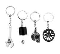 SnugZest 4Pcs Car Lovers Key Chain Set,Personalised Number Plate Keychain, Keyring Miniature Fashion Decoration Pendant Accessary Souvenir Gift(black+silver)(black+silver)(black+silver)