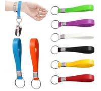 SnugZest 8Pcs Heavy Duty Key Chain,Identification Silicon Key Ring loops Fob,Metal Split Ring,Fashion Loops Fob for Gift