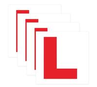 SnugZest L Plates for Car Motorcycle,Learner Plate L Plate 4 Pack for driver learner,Self Adhesive Waterproof L Plates for Motorcycle Learner Plates Self Adhesive Sara Prints(COLOUR:Red)
