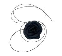 SnugZest Vintage Flower Necklaces Choker,Boho Floral Adjustable Fabric Rose Lace-up Necklace, Velvet Flower Necklace for Wedding,Birthday,New Year's Gift(Black)