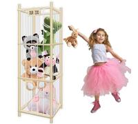 Snugzoo Wooden Soft Toy Storage Organizer, Large Teddy Bear & Stuffed Animal Zoo Holder with Elastic Bands, Space-Saving Plush Toy & Teddy Storage Unit for Nursery, Kids Room & Playroom (Square)