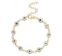 Snuhlzvm Charming 14K Gold-Plated Devil's Eye Bracelet, Exquisite Chain Design, Unique And Colorful Eye Accessories, Ideal Gift For Trendy Women, Essential Item For Jewelry Collection., Universal Size