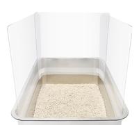 Snuvyxal 3PCS Cat Litter Box Pee Shields, Transparent Easy Clean 14.5×11.5in Reusable Splash Guard for Open Top Litter Pan - Litter Box Not Included (3, Clear)