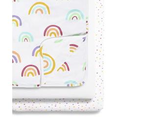 Snuz 3-Piece Jersey Cotton Crib Bedding Set - Multicoloured Rainbow
