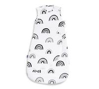 Snuz Baby Sleeping Bag with Nappy Zip - For Easy Nappy Changes, Super Soft Cotton Sleeping Bags with Perfect Fit Poppers, Meets British Safety Standard, Mono Rainbow, 1 Tog 0-6M
