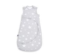 Snuz Baby Sleeping Bag with Nappy Zip - For Easy Nappy Changes, Super Soft Cotton Sleeping Bags Poppers, Meets British Safety Standard, White Star, 1 Tog 0-6M
