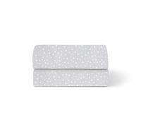 Snuz Moses Basket Sheets 2 Pack - 100% Jersey Cotton Moses Basket Fitted Sheet or Pram Sheets Sized 37.5 x 75cm, Fits SnuzBaskit, Machine Washable, Breathable & Soft Baby Bedding, White Spot