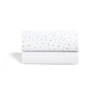 Snuz SnuzPod Bedside Crib Fitted Sheets, Grey Spot (w. white sheet)