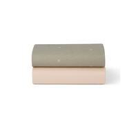 Snuz Twin Pack Crib Sheets - Sage Cross Sage Green